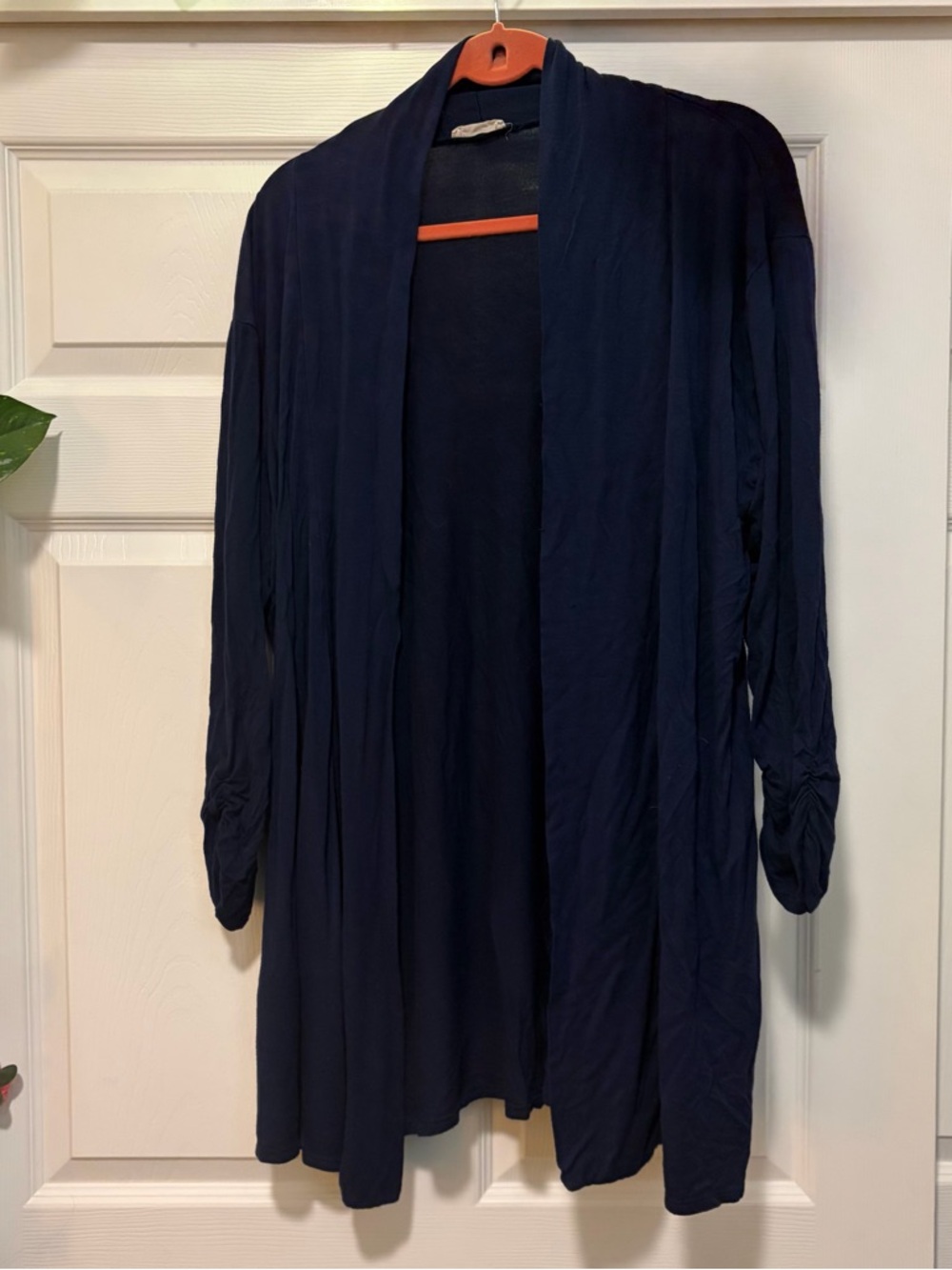 BLVD Deep Navy Open Cardigan